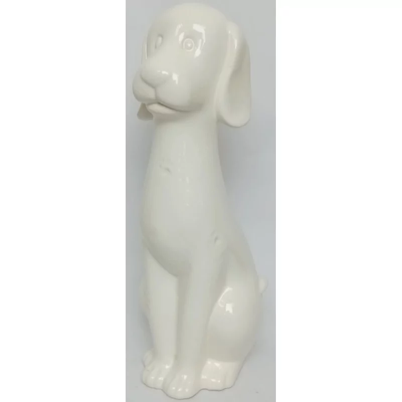 Statue chien blanc moderne - 1