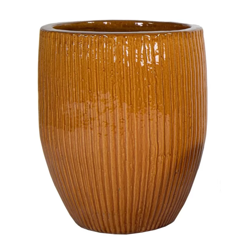 Vase haut rayé miel - D28 - 1